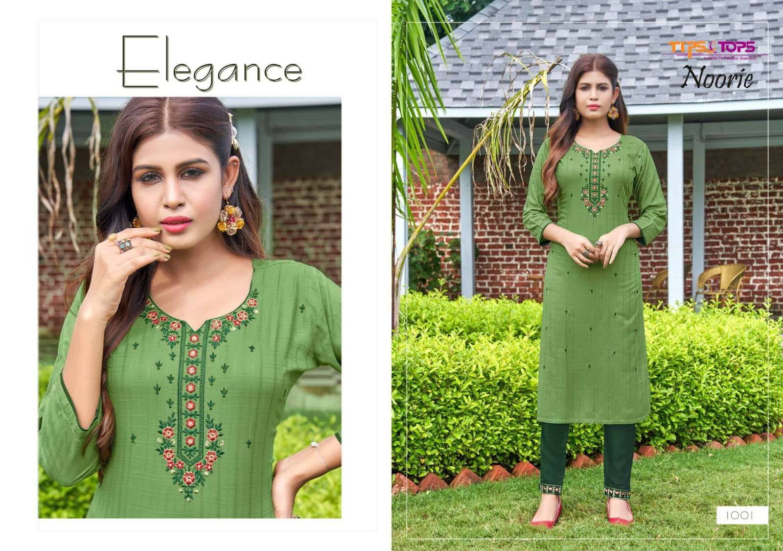 Tips & Tops-Noorie-Fancy-Rayon-Viscose-Stripes-Embroidery-Work-Straight-Kurti-Rayon-Pant-1001